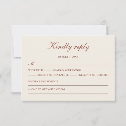 Minimaliste Terraco Simple Élégant RSVP (Devant)