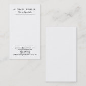 Minimaliste vertical Carte de visite simple simple (Devant / Derrière)