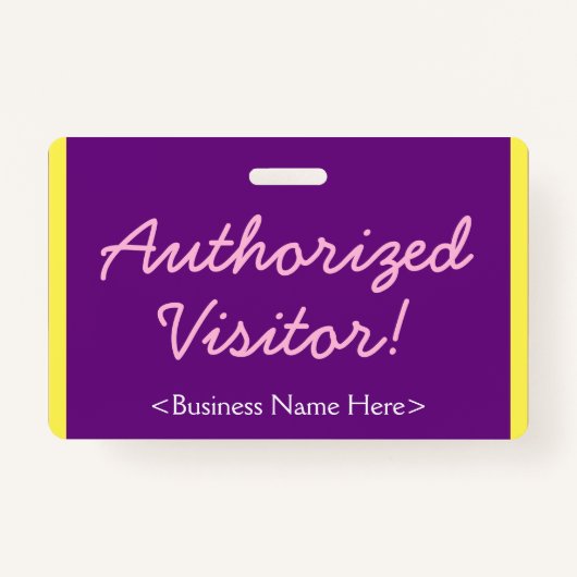 Minimaliste "Visiteur autorisé !" Badge (Devant)
