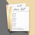 Minimaliste White Faux Gold Line Beauté Menu Flyer<br><div class="desc">Brochure de menu élégant design modèle pour professionnels de la beauté. Design simple et élégant,  avec fausse ligne or/noir et arrière - plan blanc. Design élégant et épuré. Si vous avez besoin d'aide pour customiser ce produit,  veuillez nous contacter.</div>