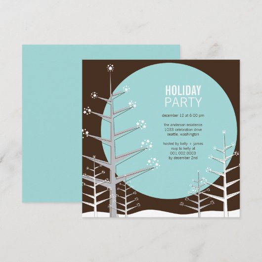 Minimaliste Winter Wonderland Fête Invitation (Devant / Derrière)