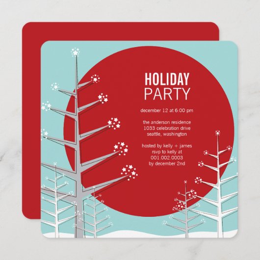 Minimaliste Winter Wonderland Fête Invitation (Devant / Derrière)