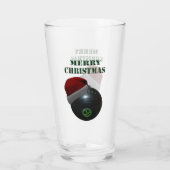 Minimalisten Kommen Vrolijk Kerstfeest, Glas (Achterkant)