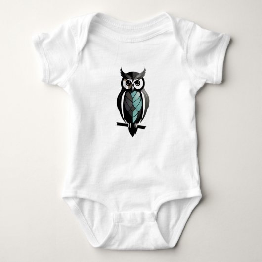 Minimalistic Baby Owl Romper (Voorkant)