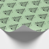 Minimalistic Black and Green Christmas Tree Cadeaupapier (Hoek)
