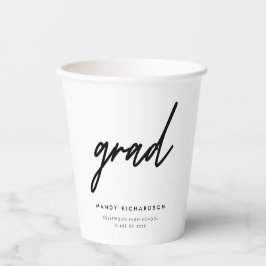 Minimalistic Black & White Graduation Party Papieren Bekers