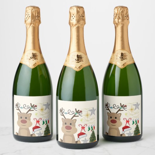 Minimalistic Christmas  Sparkling Wijnetiket (Flessen)