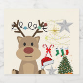 Minimalistic Christmas  Sparkling Wijnetiket (Enkel label)