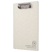 Minimalistic Cream Linen Texture Gray Typography Klembord (Links)