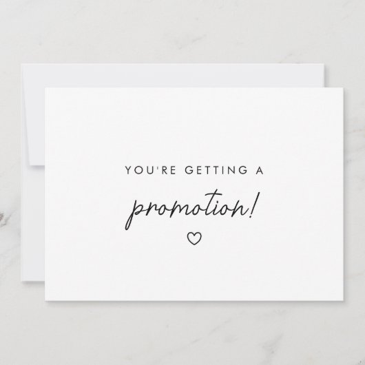 Minimalistic "Getting A Promotion" Baby Pregnancy Aankondiging (Voorkant)