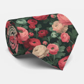 Minimalistic Mens Accessories Ranunculus Flower Stropdas (Opgerold)