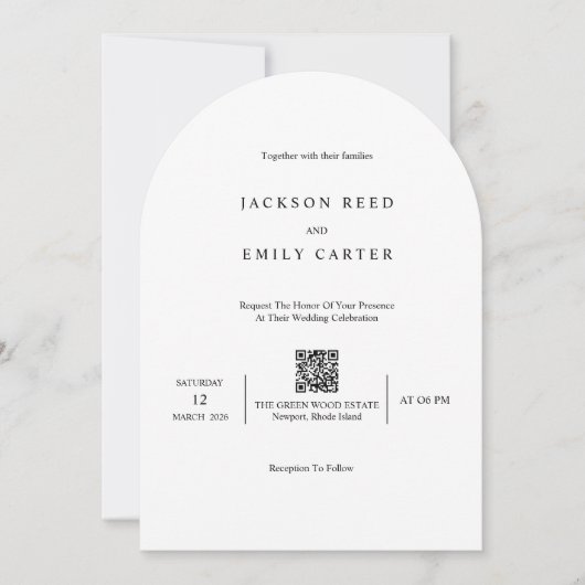 Minimalistic Modern Wedding Invitation Card (Devant)