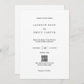 Minimalistic Modern Wedding Invitation Card (Devant / Derrière)