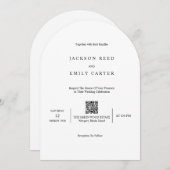 Minimalistic Modern Wedding Invitation Card Kaart (Voorkant / Achterkant)