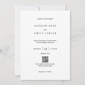 Minimalistic Modern Wedding Invitation Card Kaart