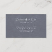 Minimalistic Monogram | Slate Blue Visitekaartje (Achterkant)