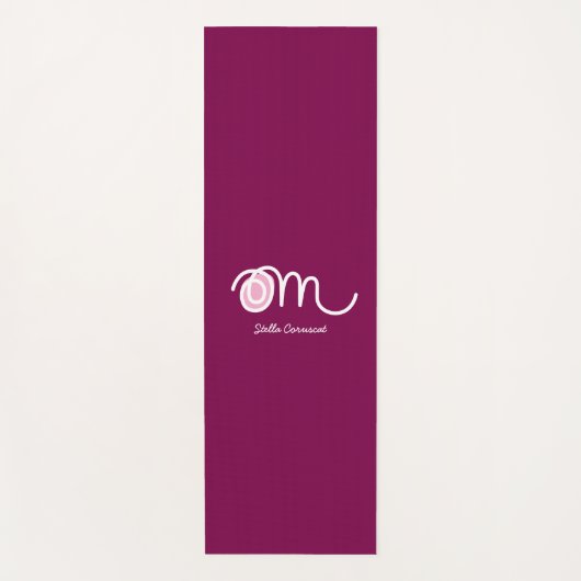 Minimalistic Om Handwritten Personalized Yoga Mat (Voorkant)