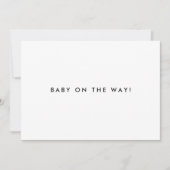 Minimalistic Script "Baby On The Way!" Pregnancy Aankondiging (Voorkant)