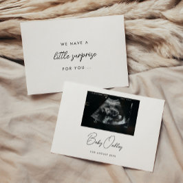 Minimalistic Script "Little Surprise" Pregnancy Aankondiging