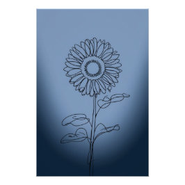 minimalistic sunflower perfect poster