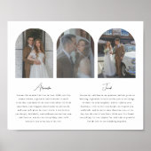 Minimalistic Wedding Vows Script 3-Photo Arch Poster (Voorkant)