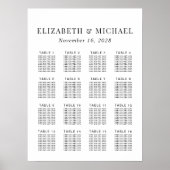 Minimalistisch 16 tafel bruiloft zitgrafiek poster (Voorkant)