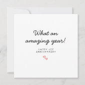 Minimalistisch 1 jaar eerste bruiloft Jubileum Kaart (Voorkant)