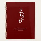 Minimalistisch 2022 Dark Red Weekly | Maandelijks Planner (Voorkant)