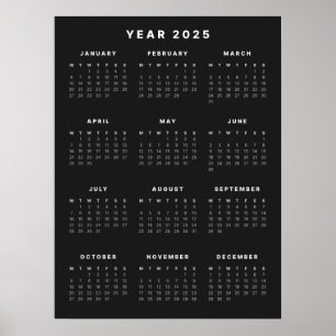 Minimalistisch 2025 Kalender Poster