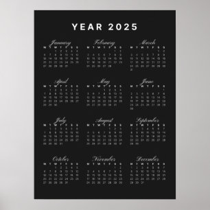 Minimalistisch 2025 Kalender Poster
