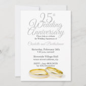 Minimalistisch 25e bruiloft Jubileum Kaart (Voorkant)