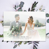 Minimalistisch 2 fotohuwelijk bedankkaart