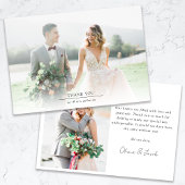 Minimalistisch 2 fotohuwelijk bedankkaart