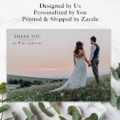 Minimalistisch 2 fotohuwelijk bedankkaart