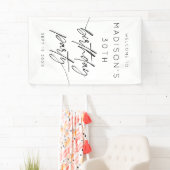 Minimalistisch 30e verjaardagsfeest welkom spandoek (Insitu)