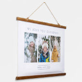 Minimalistisch 3 Foto's Collage Keepslag voor Fami Hangend Wandkleed (Gebogen)