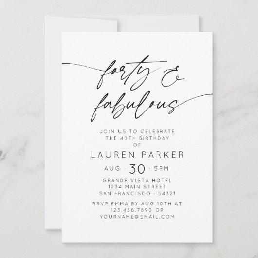 Minimalistisch 40 en fantastisch 40ste verjaardags kaart (Voorkant)