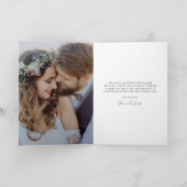 Minimalistisch 4 Fotobruiloft gevouwen Bedankkaart (Binnen)