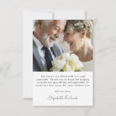 Minimalistisch 4-fotoweddenschap bedankkaart (Achterkant)