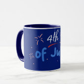 Minimalistisch "4 juli" met Firecracker Bursts Mok (Voorkant links)