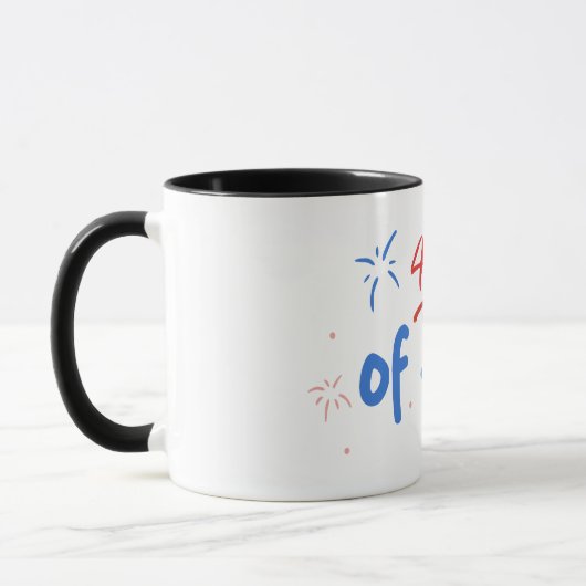 Minimalistisch "4 juli" met Firecracker Bursts Mok (Links)