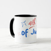 Minimalistisch "4 juli" met Firecracker Bursts Mok (Voorkant links)