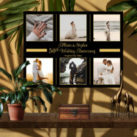 Minimalistisch 6 Foto 50th Wedding Jubileum Canvas