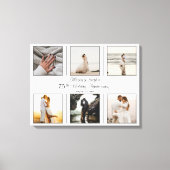 Minimalistisch 6 Foto 75th Wedding Jubileum Canvas Afdruk (Voorkant)