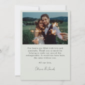 Minimalistisch 7 fotohuwelijk bedankkaart (Achterkant)