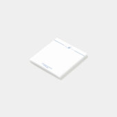 Minimalistisch Aangepast Blauw op Wit Script Monog Post-it® Notes (Schuin)