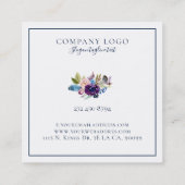 Minimalistisch aangepast bloemmonogram vierkante visitekaartje (Achterkant)