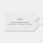 Minimalistisch aangepast cadeau van familienaam cadeaulabel (Voorkant (Horizontaal))