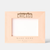 Minimalistisch aangepast Chicago City Skyline Silh Gegraveerde Lijstjes (Voorkant)