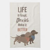 Minimalistisch aangepast Dachshund Silhouettes-cit Theedoek (Verticaal)